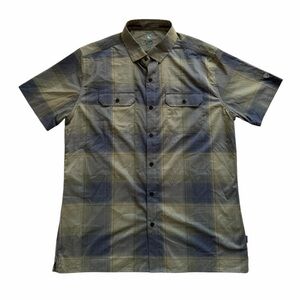 Kuhl Response Shirt Mens M Plaid Short Sleeve Hiking Travel Lightweight Outdoor